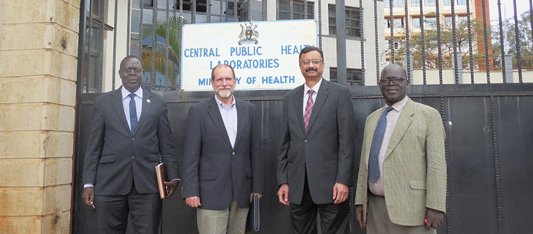 David Mills and Uganda Central Public Health Laboratories staff